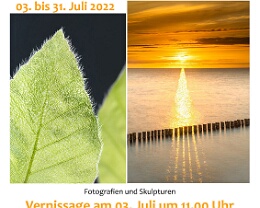 Ausstellung Baum- & Wasserwelten Wir laden Sie herzlich ein zu unserer Ausstellung: Baum- und Wasserwelten. Vernissage am 03 Juli um 11 Uhr, in der Alten Ziegelei, Poststraße 8, in 69257...